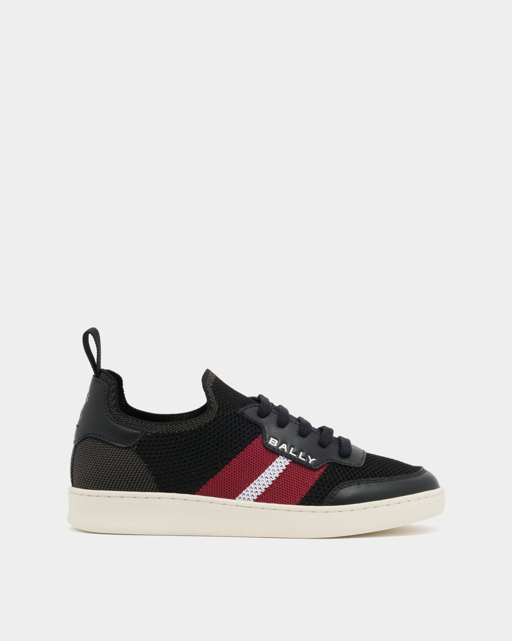 Bally Tennis Sneaker in Black Fabric-in-Black-2-Bally Outlet