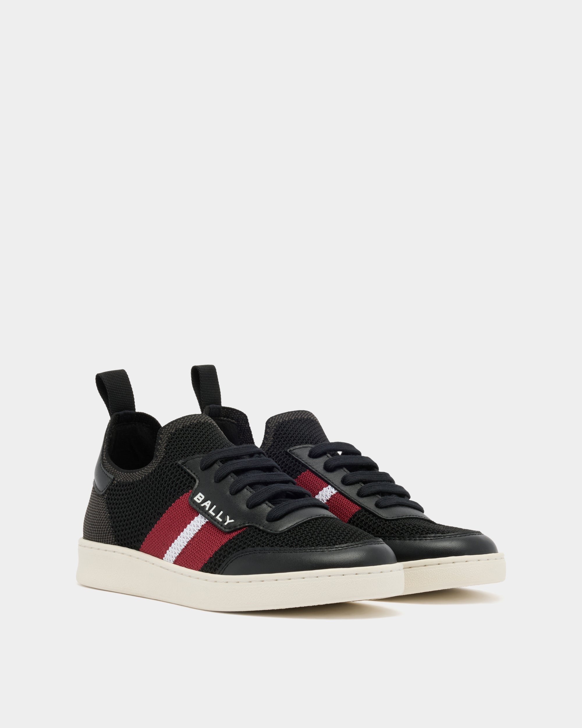 Bally Tennis Sneaker in Black Fabric-in-Black-1-Bally Outlet