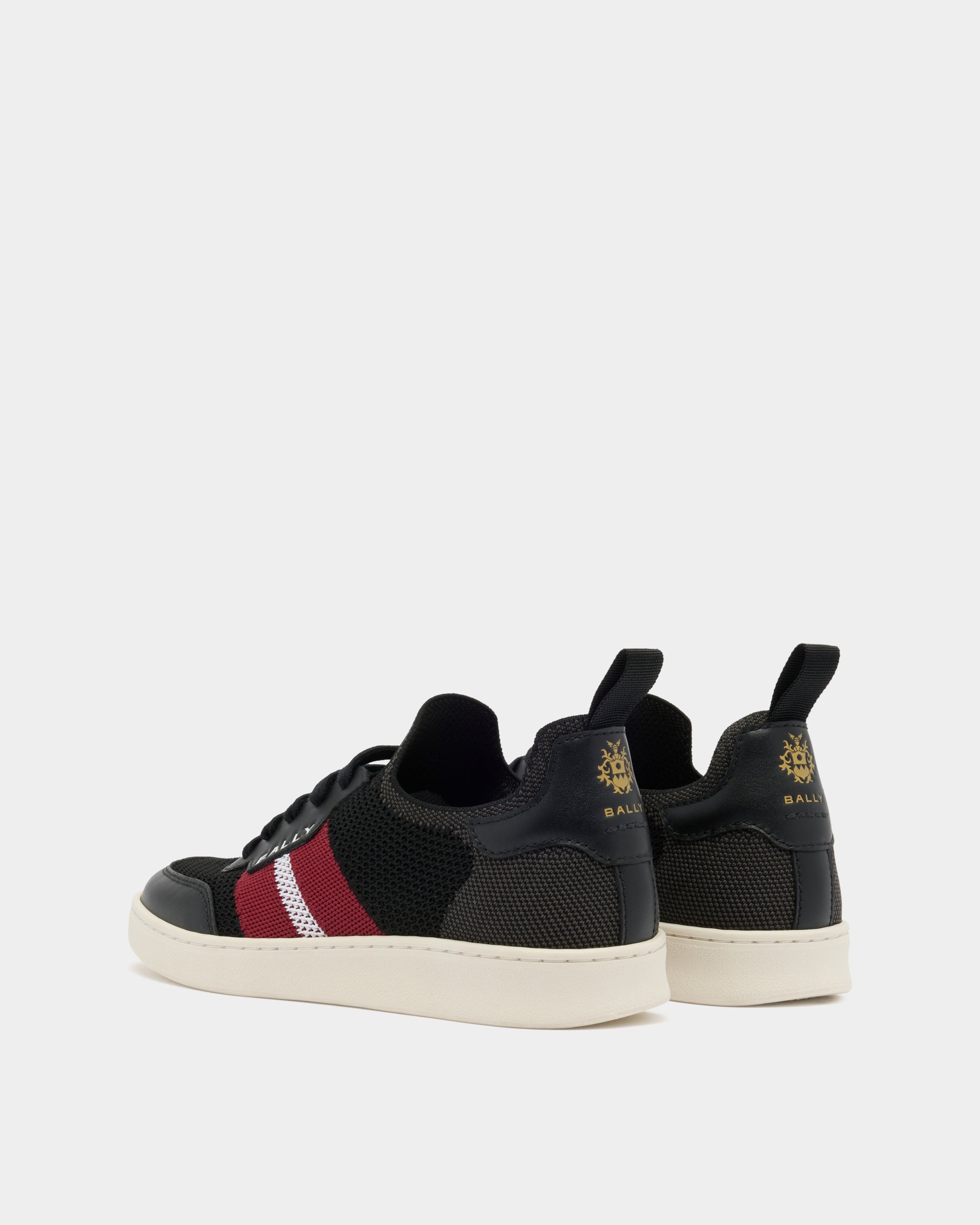Bally Tennis Sneaker in Black Fabric-in-Black-3-Bally Outlet