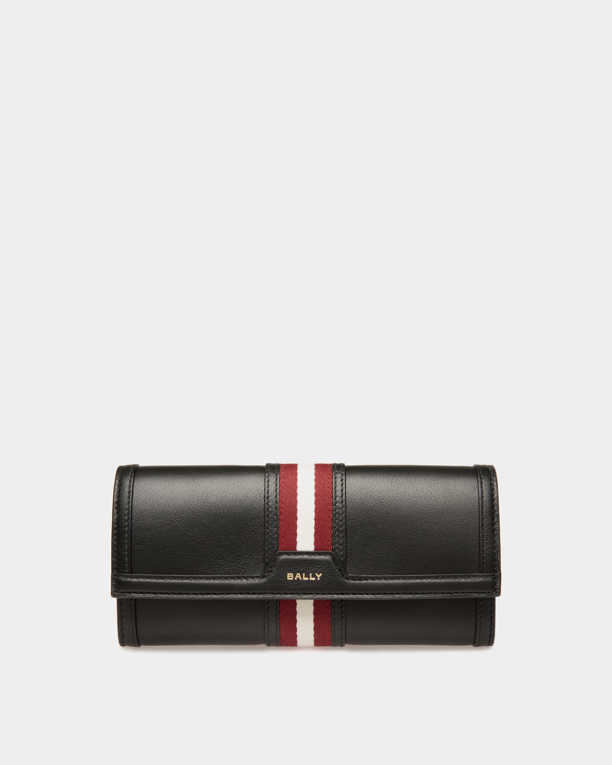 Code Long Wallet in Black Leather-6310462-(1)-Bally Indonesia.