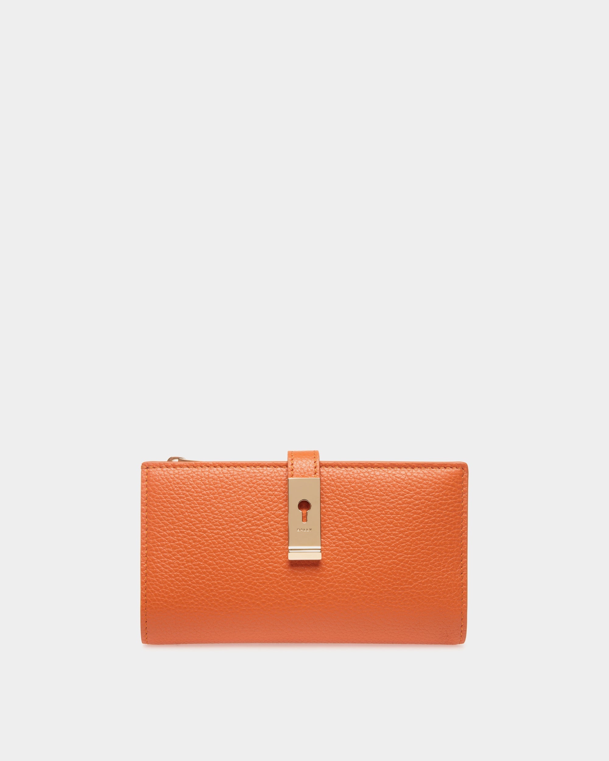 Lock Me Long Wallet in Koi Orange Grained Leather-6310867-(1)-Bally Indonesia.
