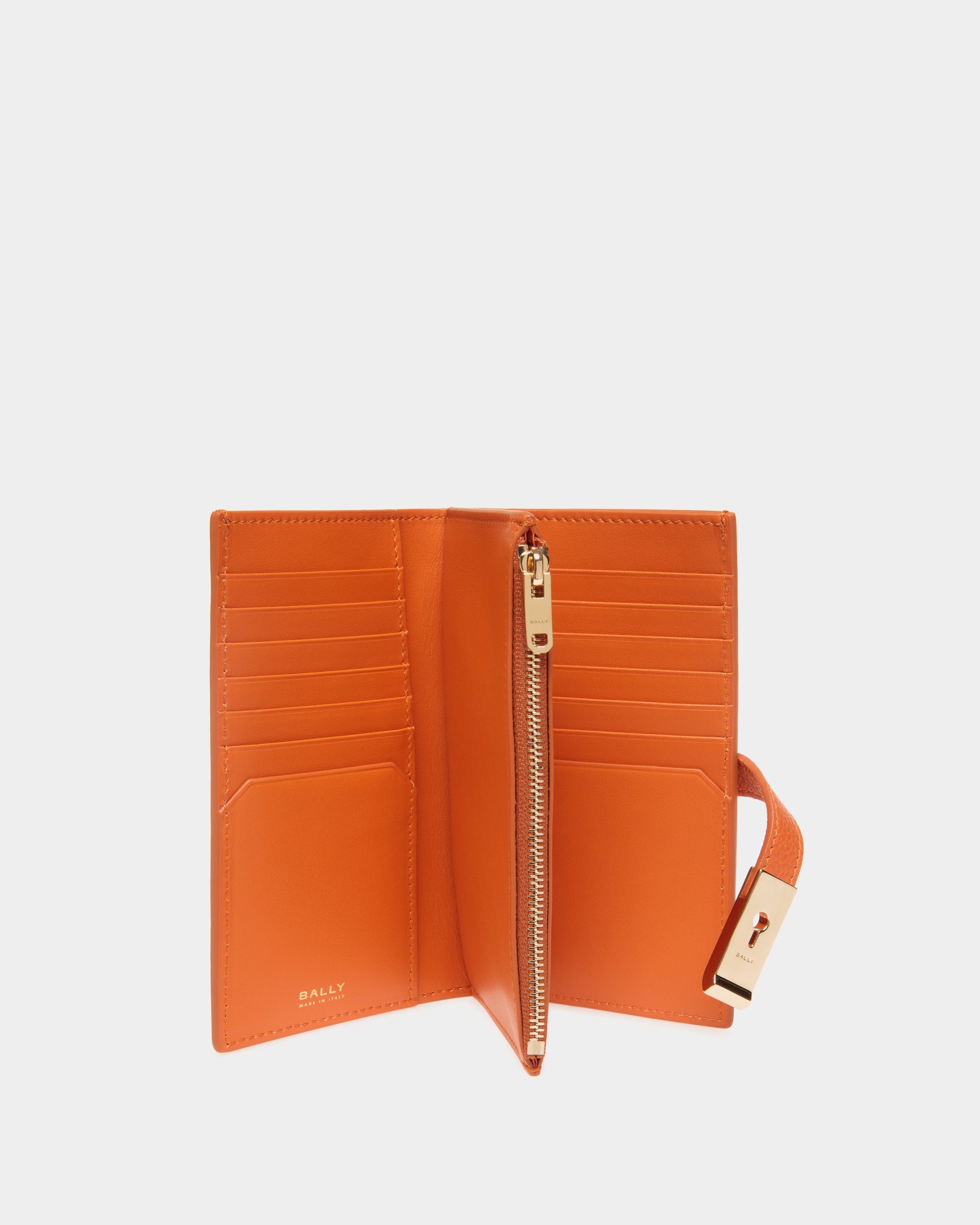 Lock Me Long Wallet in Koi Orange Grained Leather-6310867-(3)-Bally Indonesia.