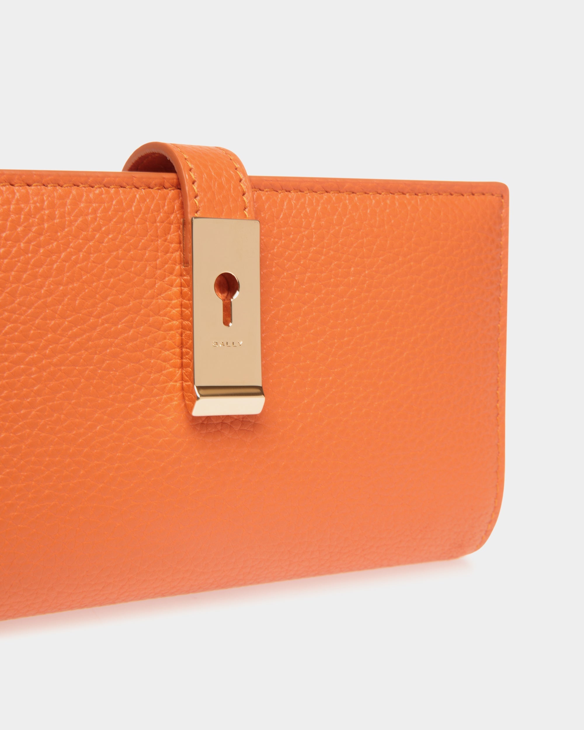 Lock Me Long Wallet in Koi Orange Grained Leather-6310867-(4)-Bally Indonesia.