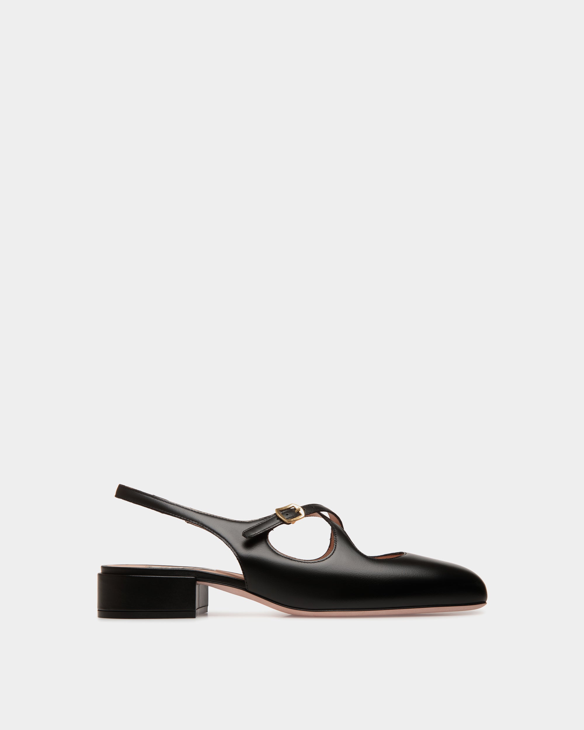 Bally Ballyrina Slingback Pump in Black Leather-in-Black-2-Bally Outlet