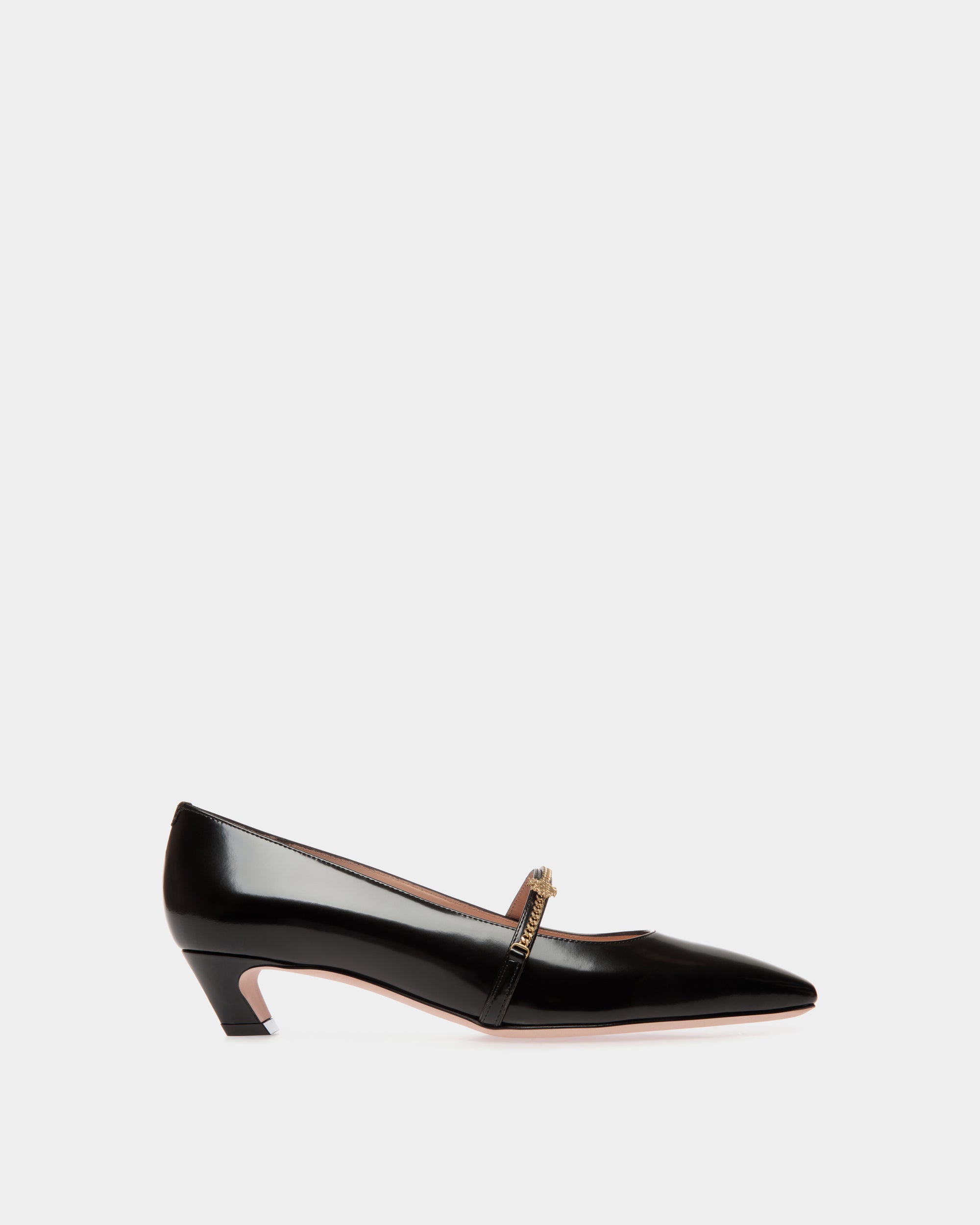 Bally Sylt Mary Jane Pump in Black Brushed Leather-in-Black-2-Bally Outlet