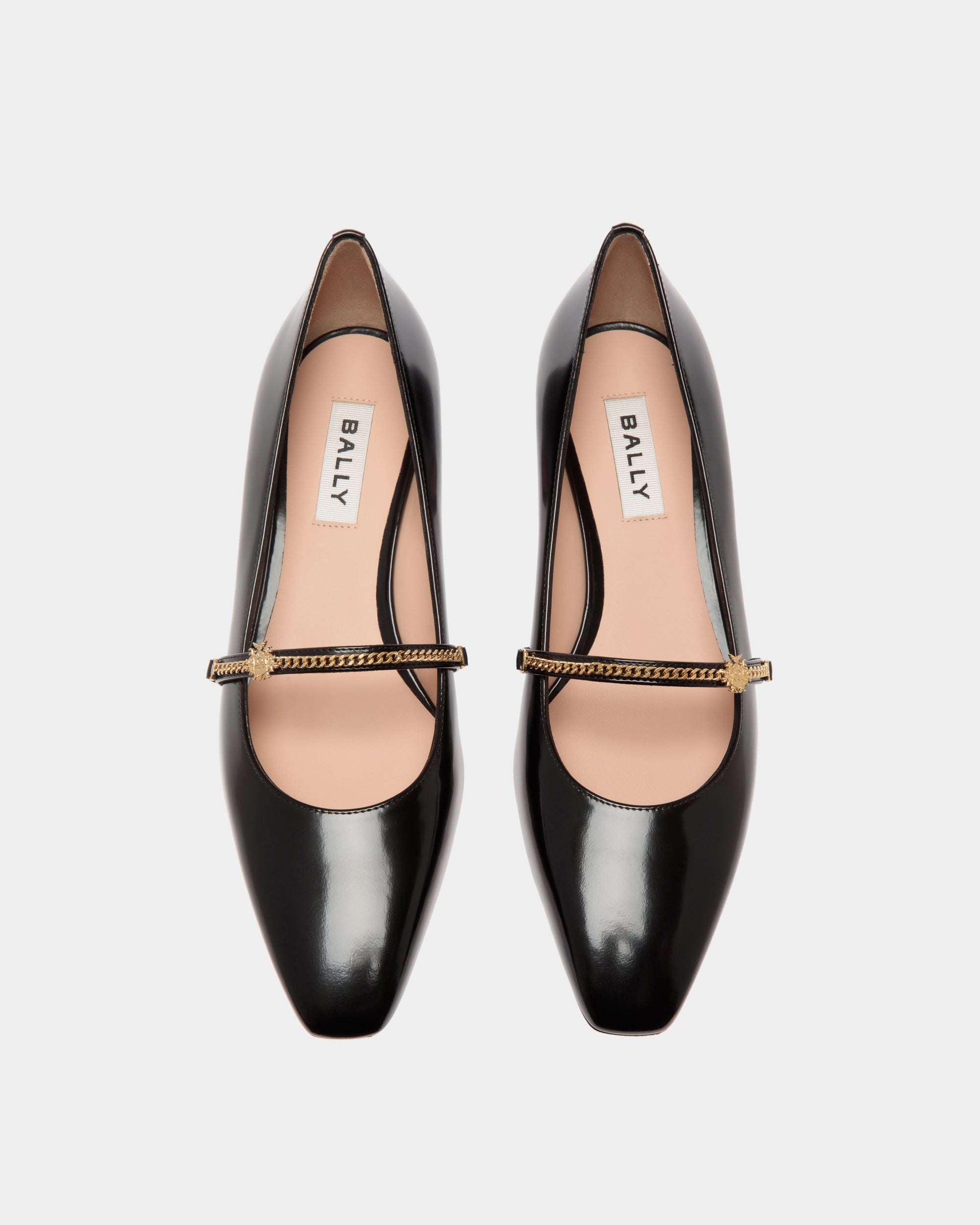 Bally Sylt Mary Jane Pump in Black Brushed Leather-in-Black-4-Bally Outlet