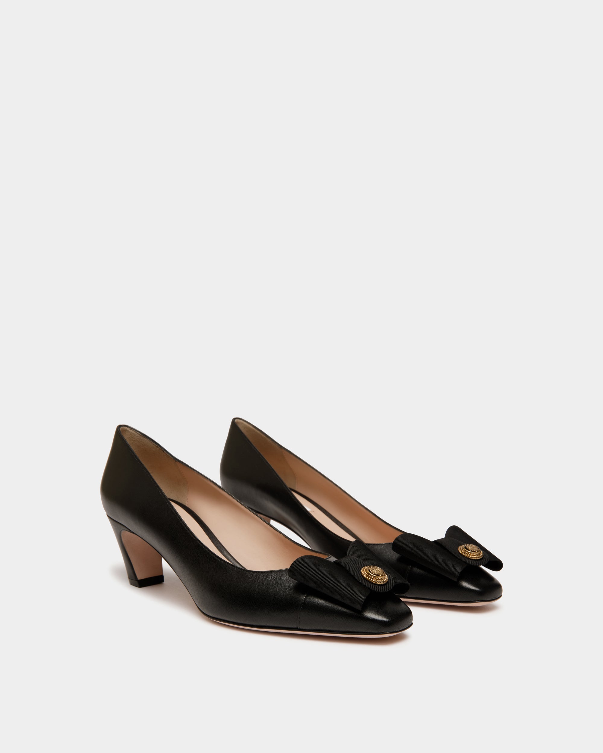 Bally B-Bow Pump in Black Leather-in-Black-1-Bally Outlet