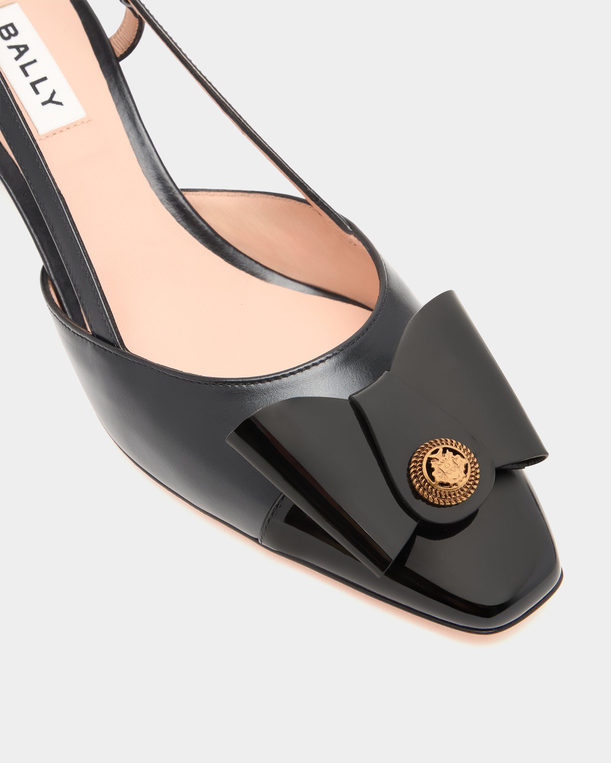Bally B-Bow Slingback Pump in Black Leather-in-Black-5-Bally Outlet