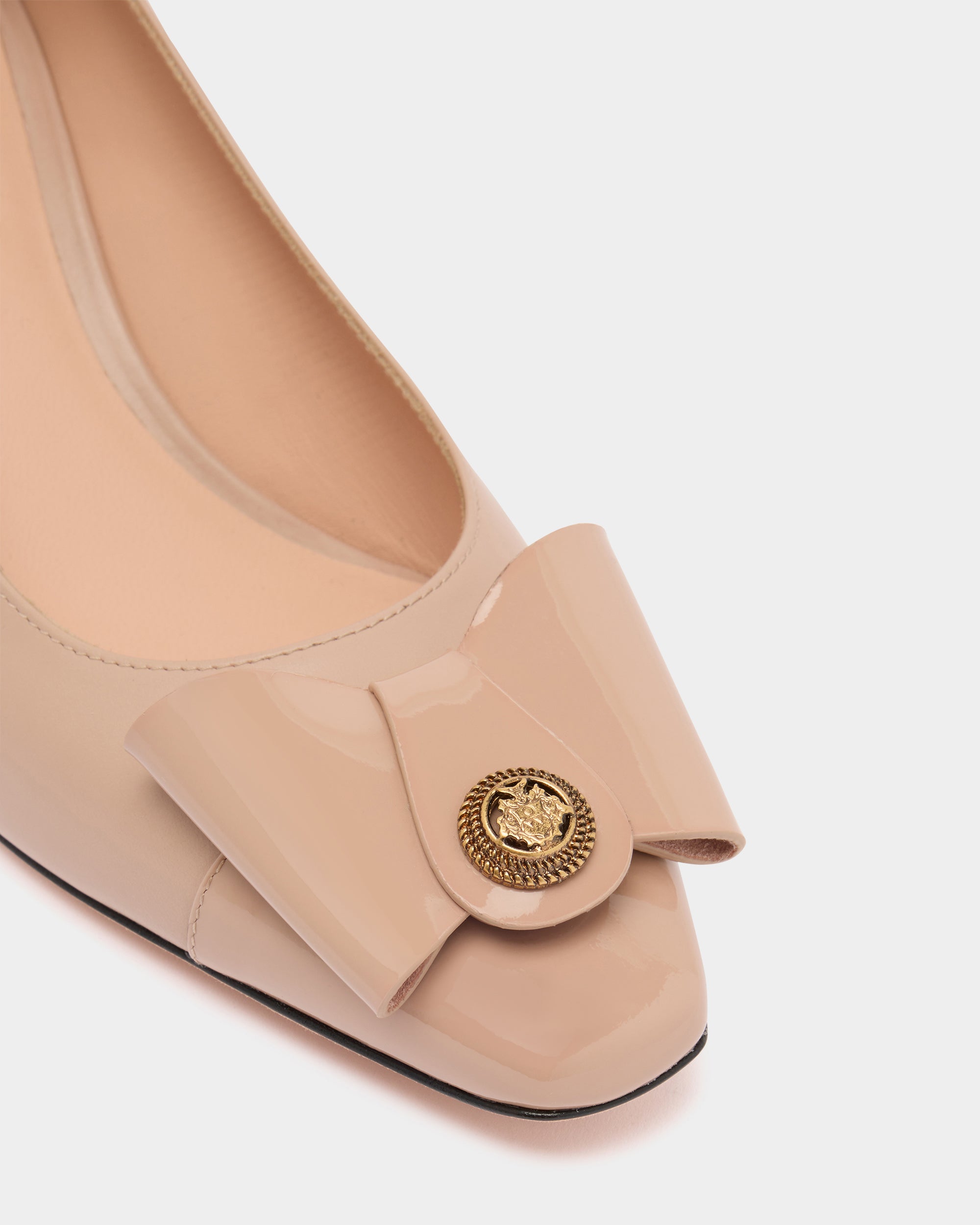 Bally B-Bow Pump in Light Beige Leather-in-Beige-5-Bally Outlet