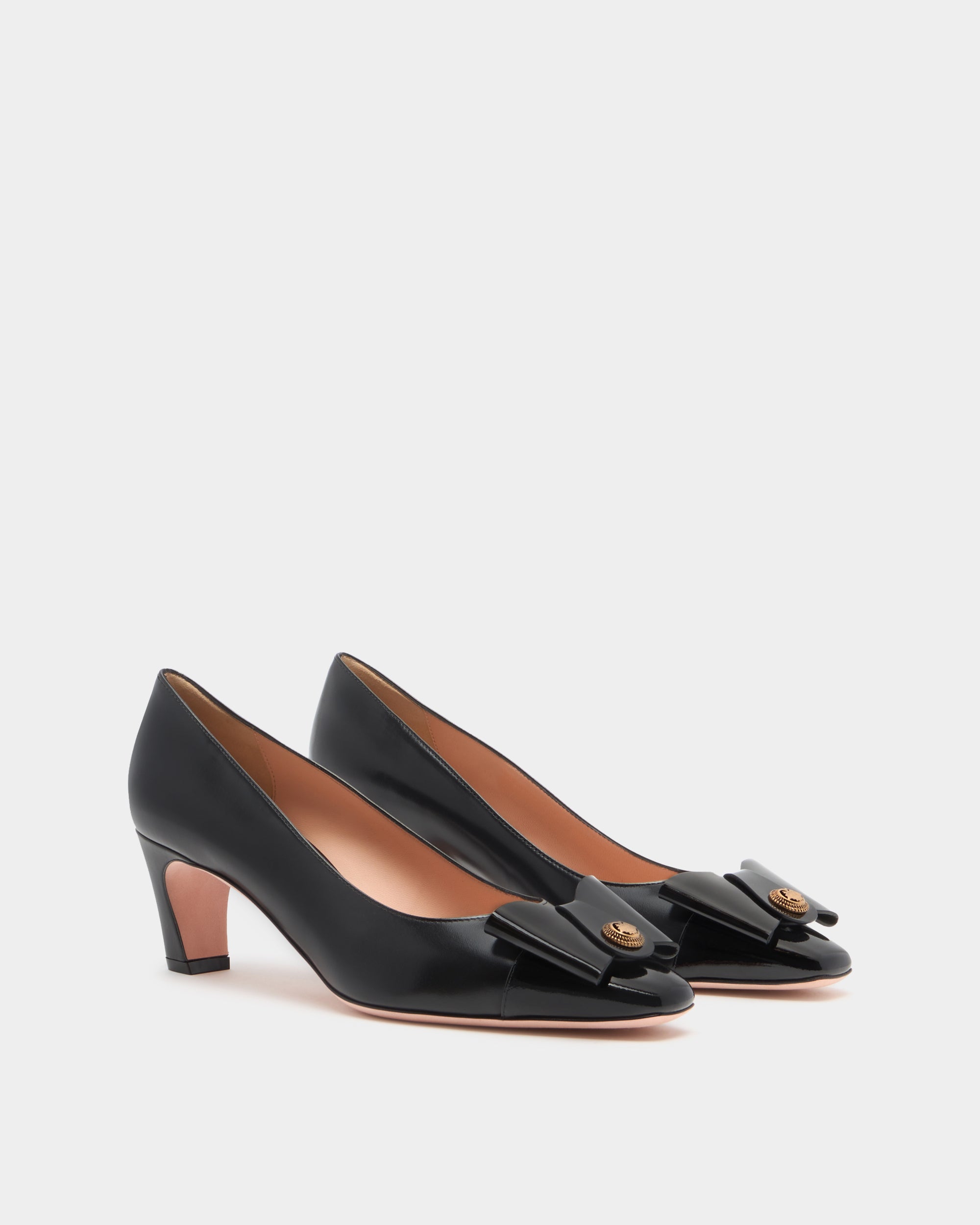 Bally B-Bow Pump in Black Leather-in-Black-1-Bally Outlet