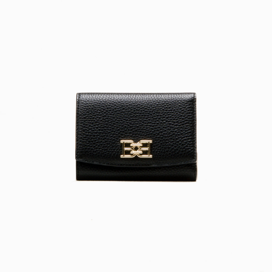 Bally B-Chain Trifold Wallet in Leather-in-Black-1-Bally Outlet