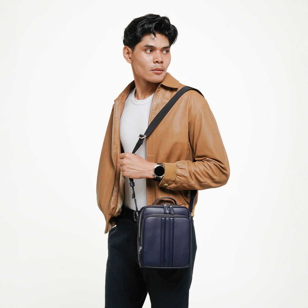 Bally Mythos Crossbody Bag in Recycled Leather-in-Navy-6-Bally Outlet