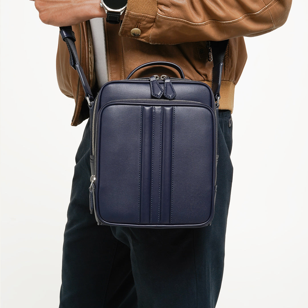 Bally Mythos Crossbody Bag in Recycled Leather-in-Navy-7-Bally Outlet