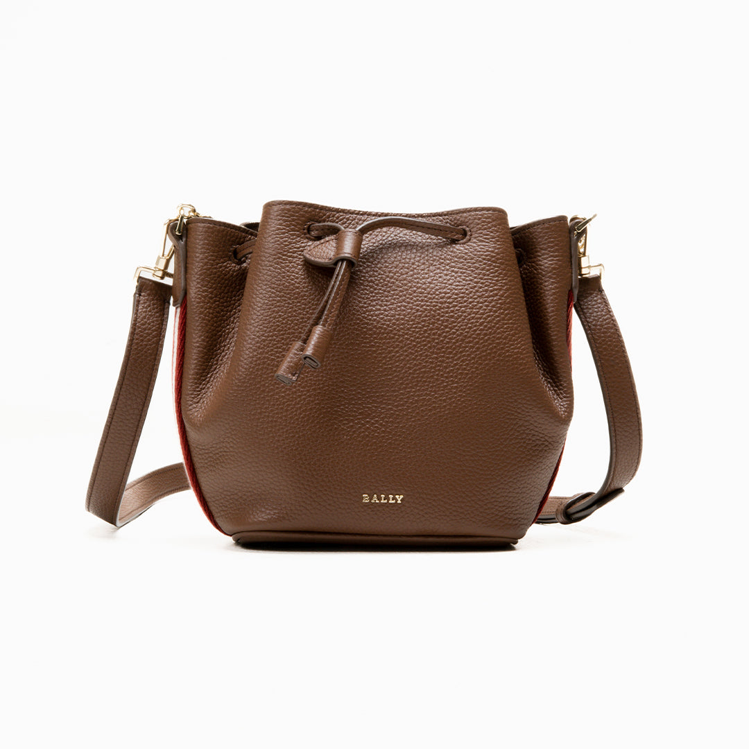 Bally Ballm Adjo Bucket Bag in Leather-in-Brown-1-Bally Outlet