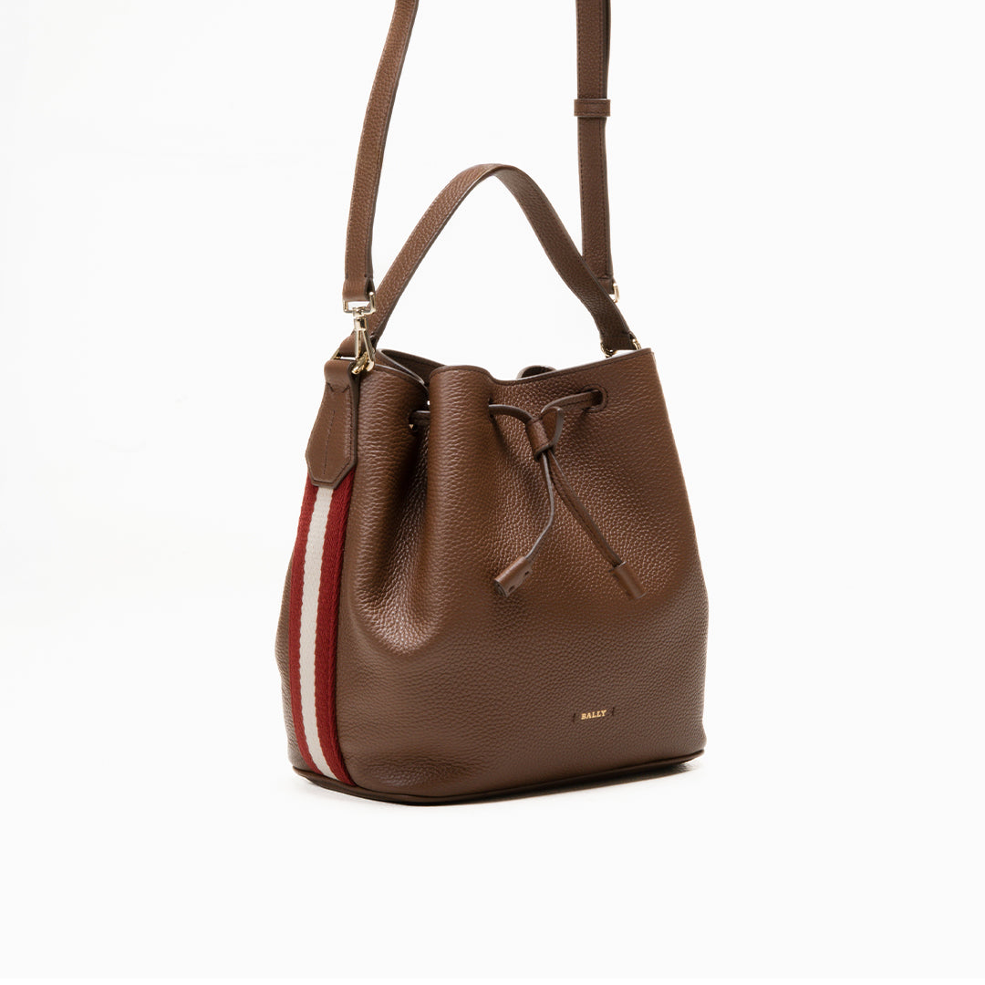 Bally Blyss Bucket Bag in Leather-in-Brown-2-Bally Outlet