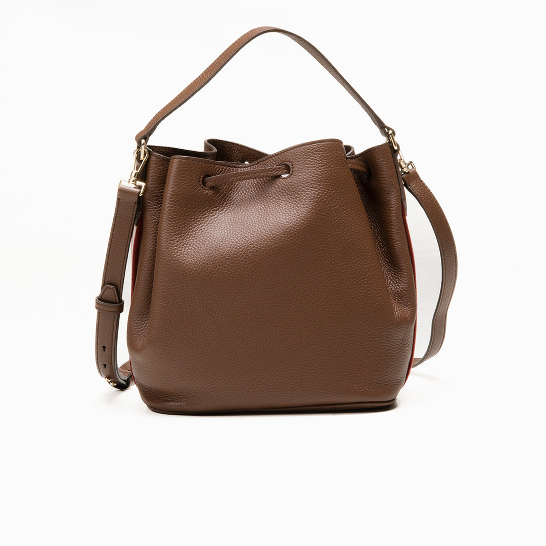 Bally Blyss Bucket Bag in Leather-in-Brown-3-Bally Outlet