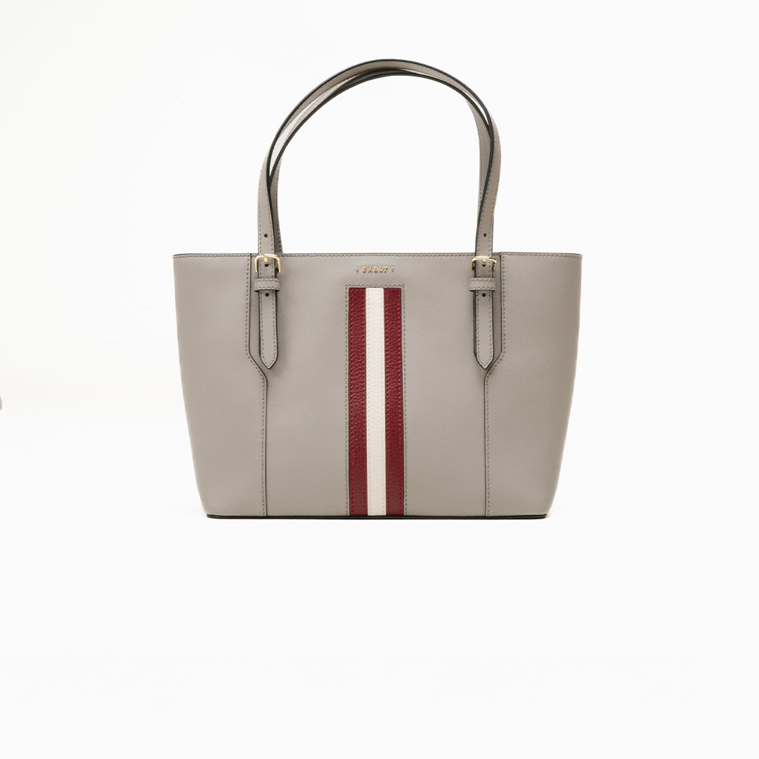 Bally Supra SM Totes in Leather-in-Grey-1-Bally Outlet