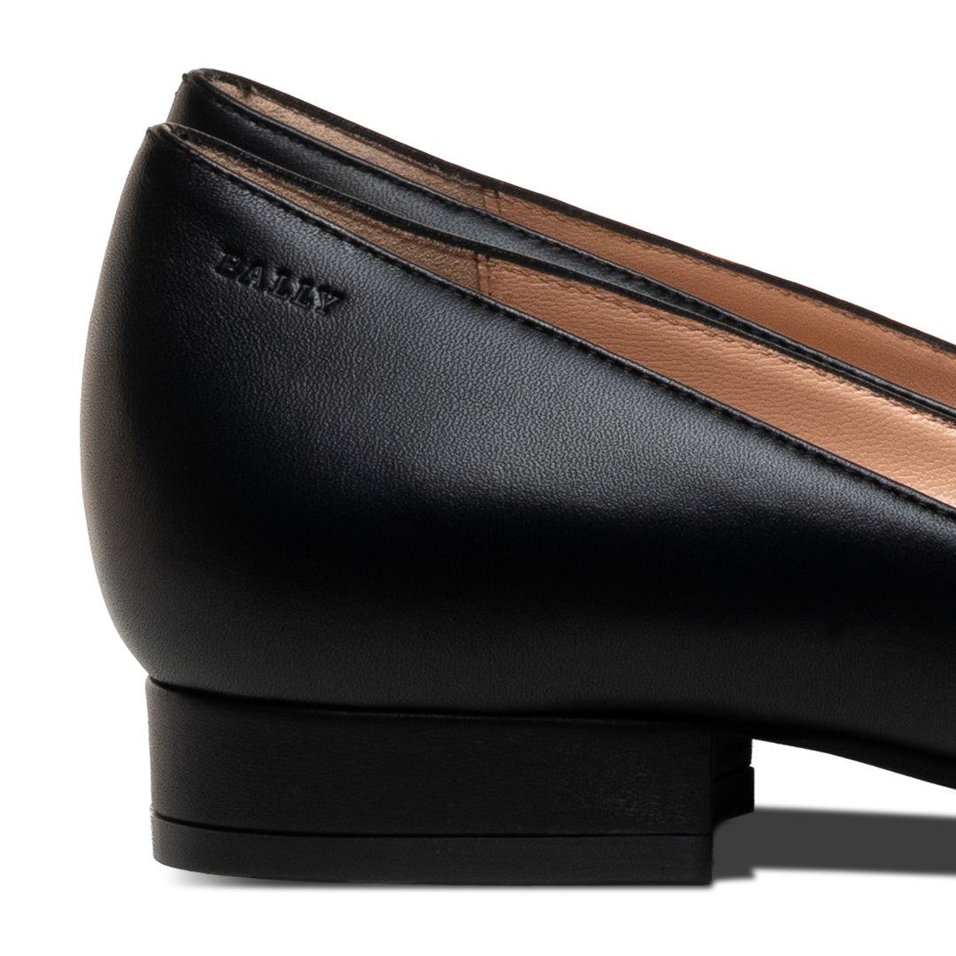 Elsia O Leather Flat Shoes-in-Black-3-Bally Outlet
