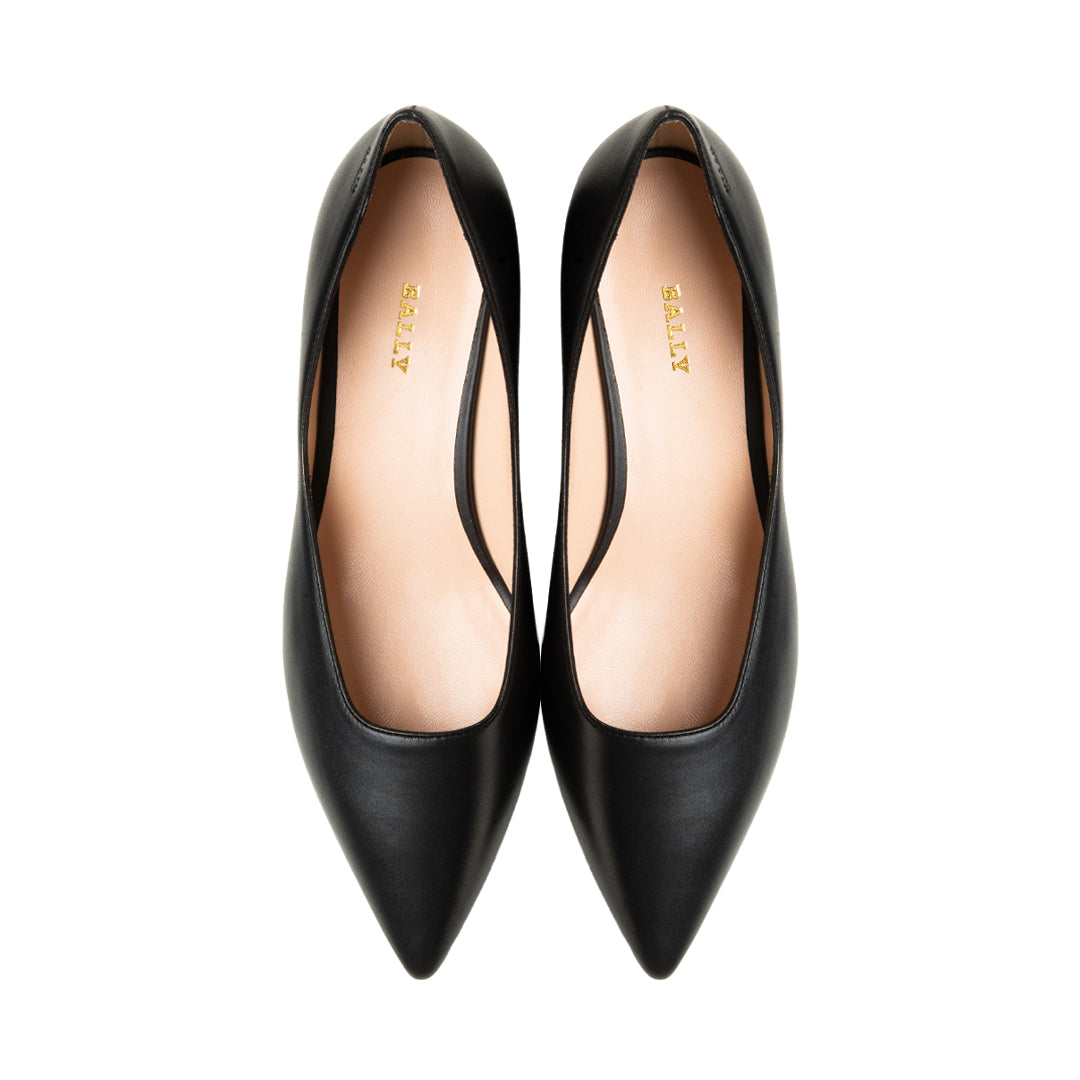 Elsia O Leather Flat Shoes-in-Black-4-Bally Outlet