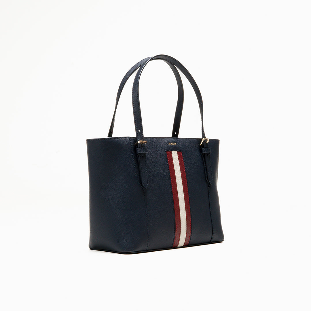 Bally Supra SM Totes in Leather-in-Navy-2-Bally Outlet