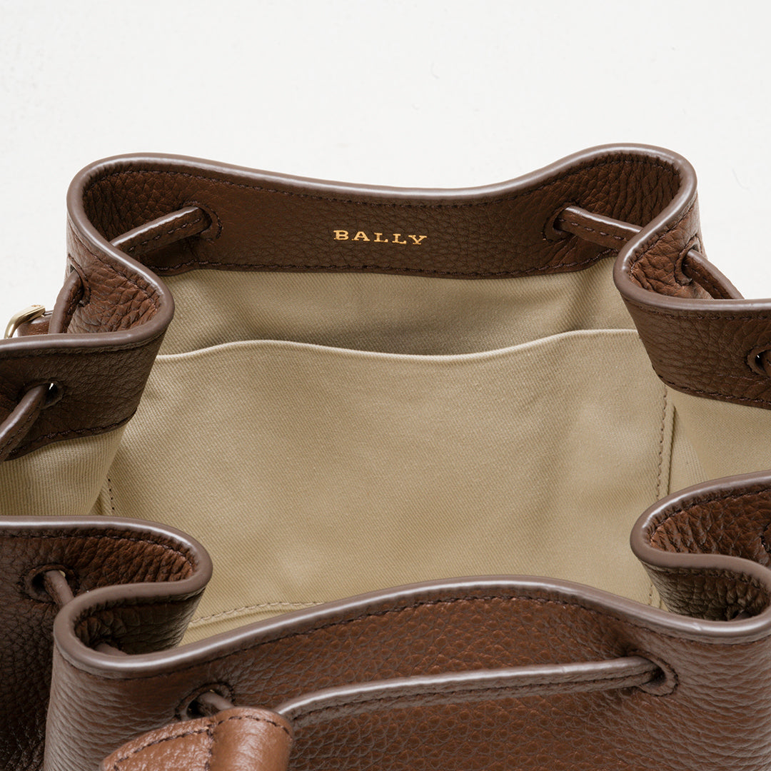 Bally Ballm Adjo Bucket Bag in Leather-in-Brown-4-Bally Outlet
