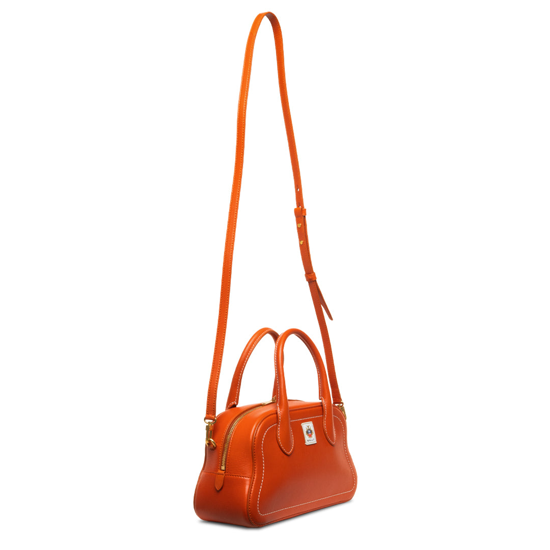 Unda Top Handle Bag Grained Leather-in-Orange-5-Bally Outlet
