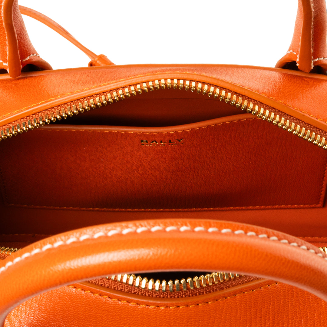 Unda Top Handle Bag Grained Leather-in-Orange-6-Bally Outlet