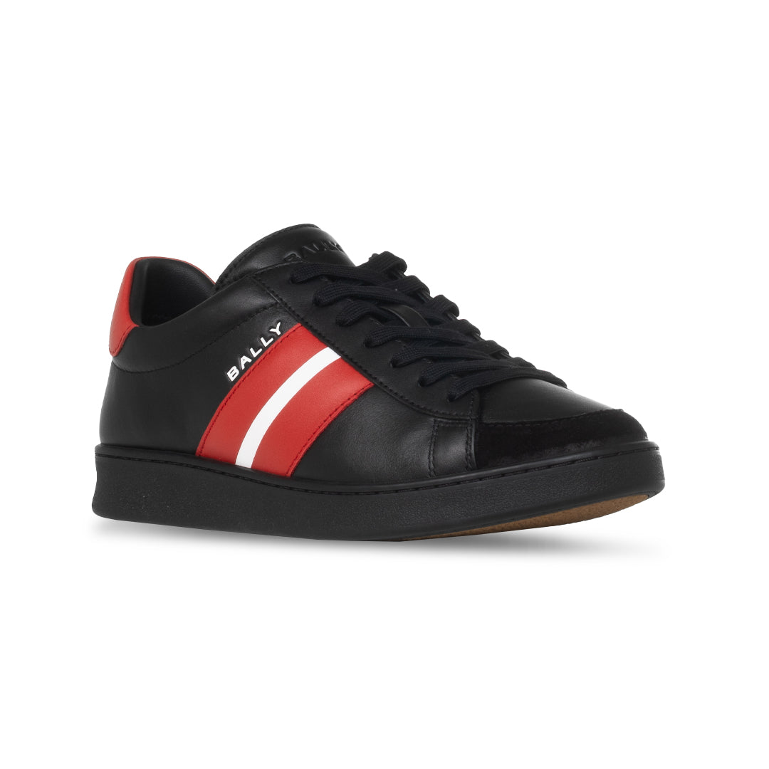 Bally Thiago Tennis Sneaker In Leather-in-Black-2-Bally Outlet