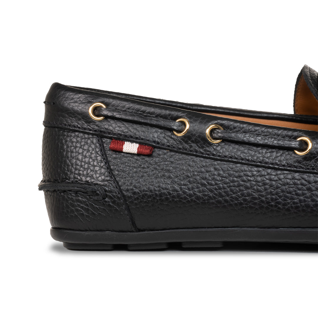 Bally Clay Driver in Grained Leather-in-Black-7-Bally Outlet