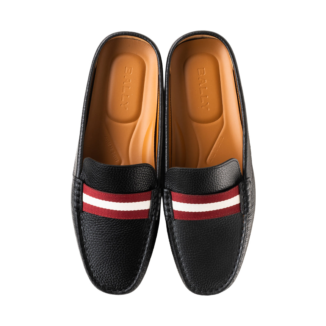 Bally Clay Driver in Grained Leather-in-Black-5-Bally Outlet