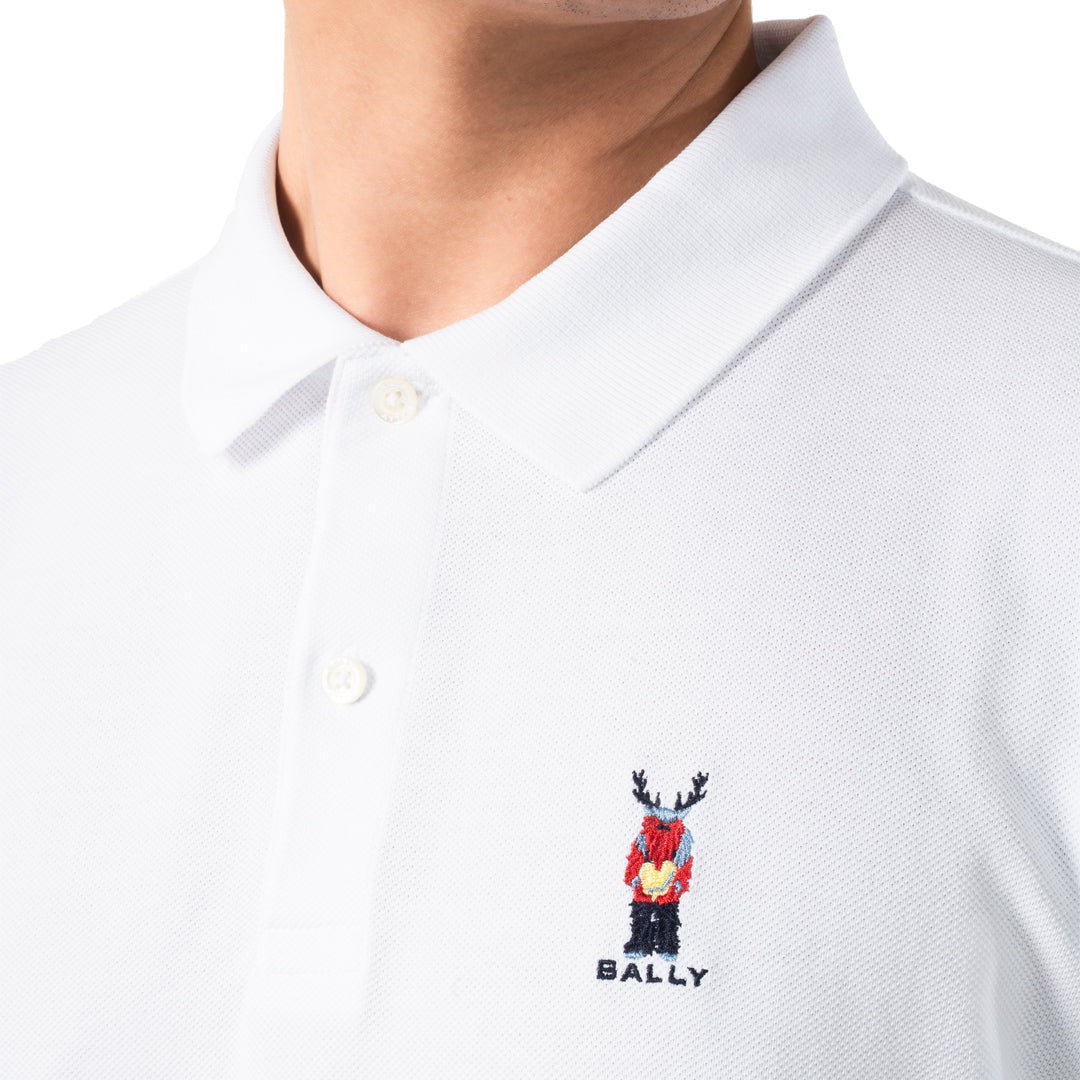 Bally Polo With Forest Mask In Cotton-in-White-2-Bally Outlet