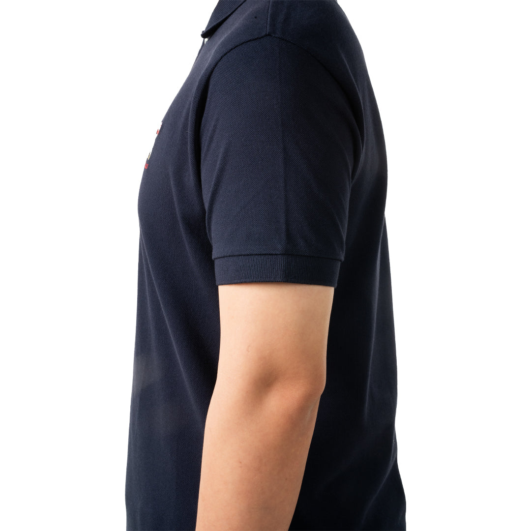 Bally Polo Shirt With Enchanting Mushrooms in Cotton-in-Navy-3-Bally Outlet