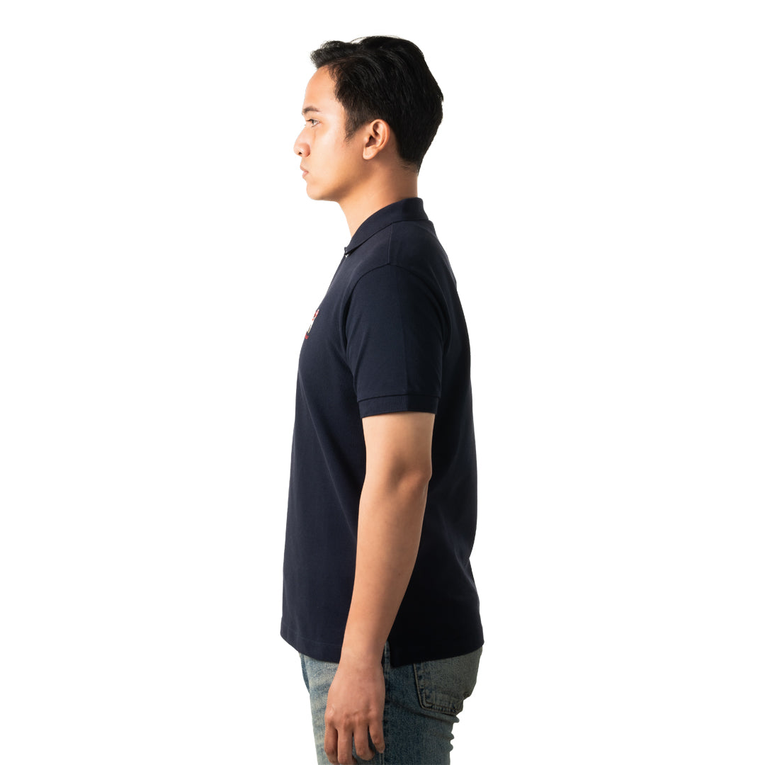 Bally Polo Shirt With Enchanting Mushrooms in Cotton-in-Navy-4-Bally Outlet