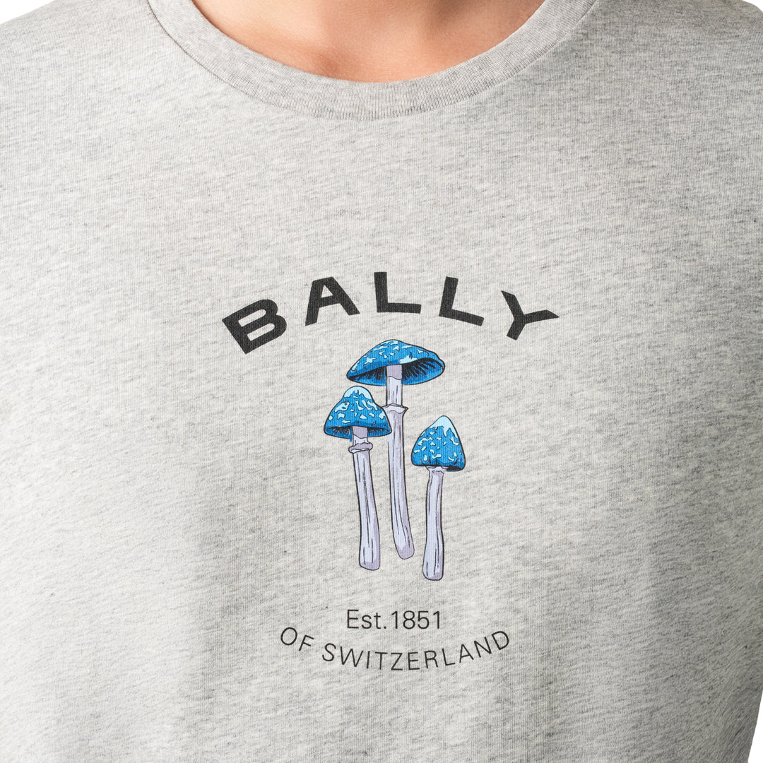 Bally T-Shirt With Enchanting Mushrooms in Cotton-in-White-2-Bally Outlet
