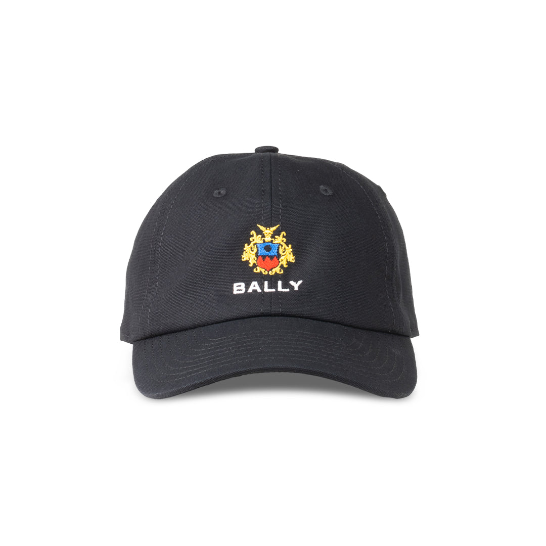 Bally Bally Baseball Hat with Crest Logo-in-Black-1-Bally Outlet