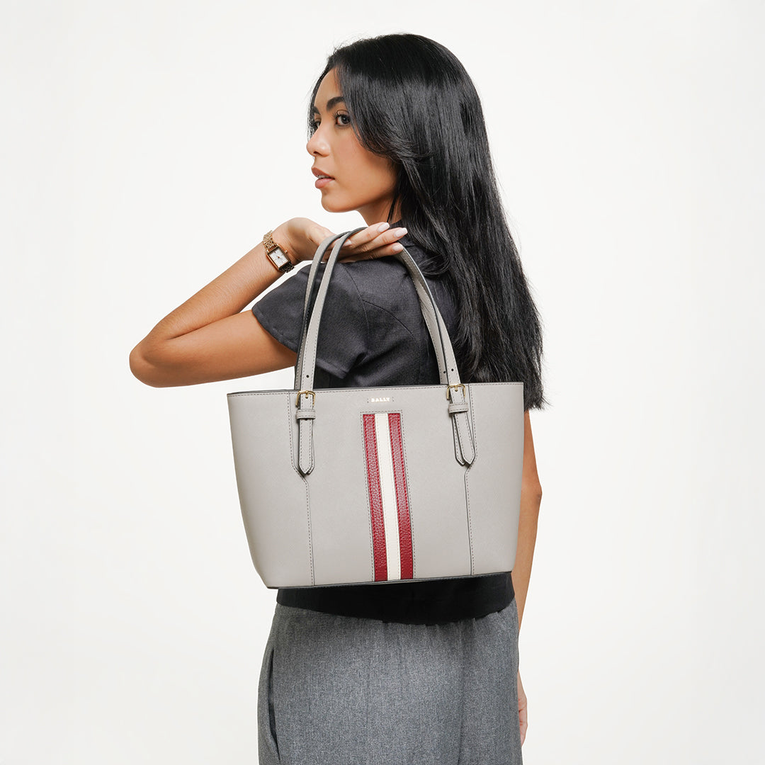 Bally Supra SM Totes in Leather-in-Grey-5-Bally Outlet