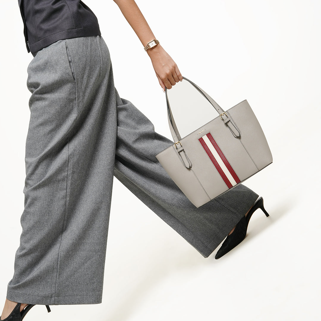 Bally Supra SM Totes in Leather-in-Grey-7-Bally Outlet