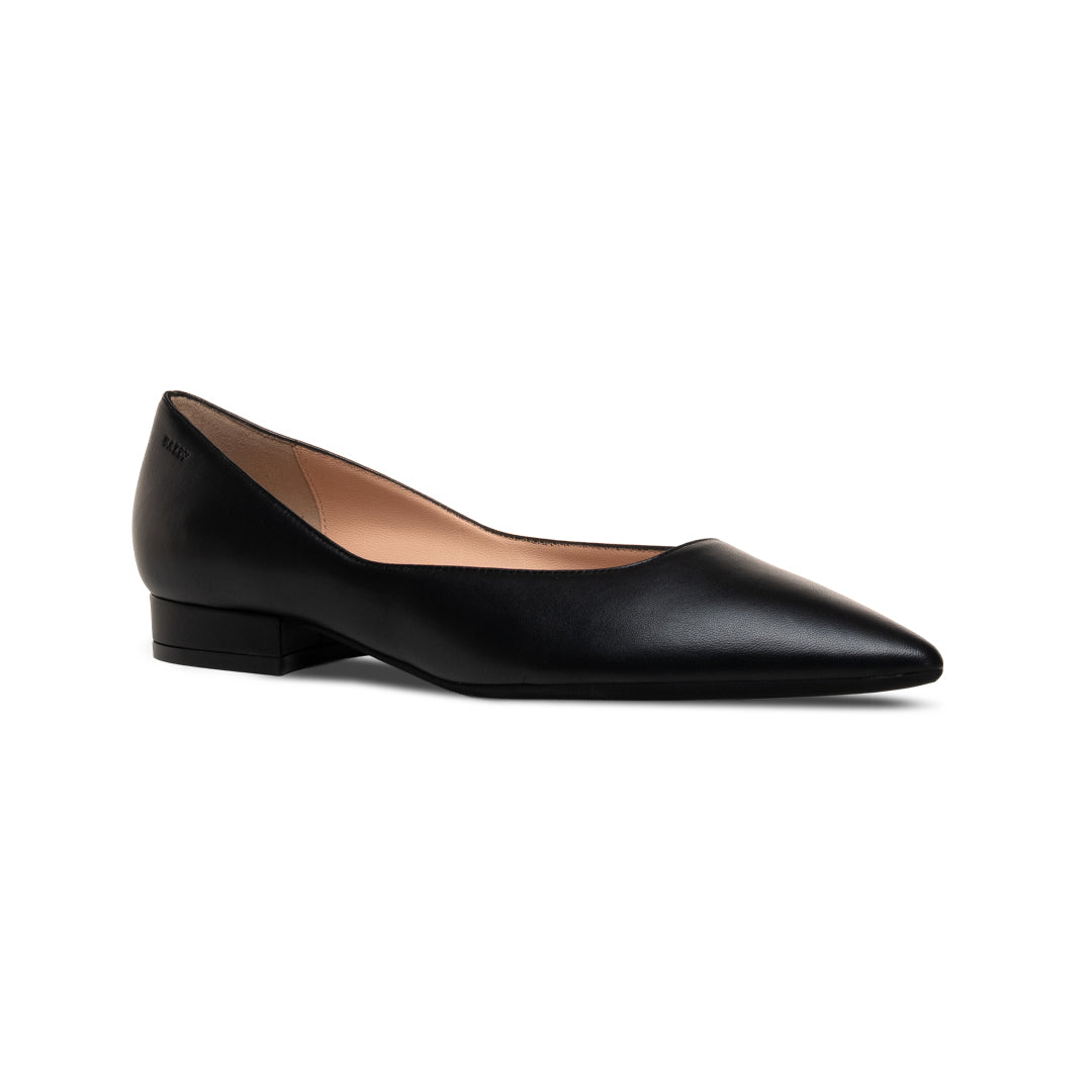 Elsia O Leather Flat Shoes-in-Black-2-Bally Outlet
