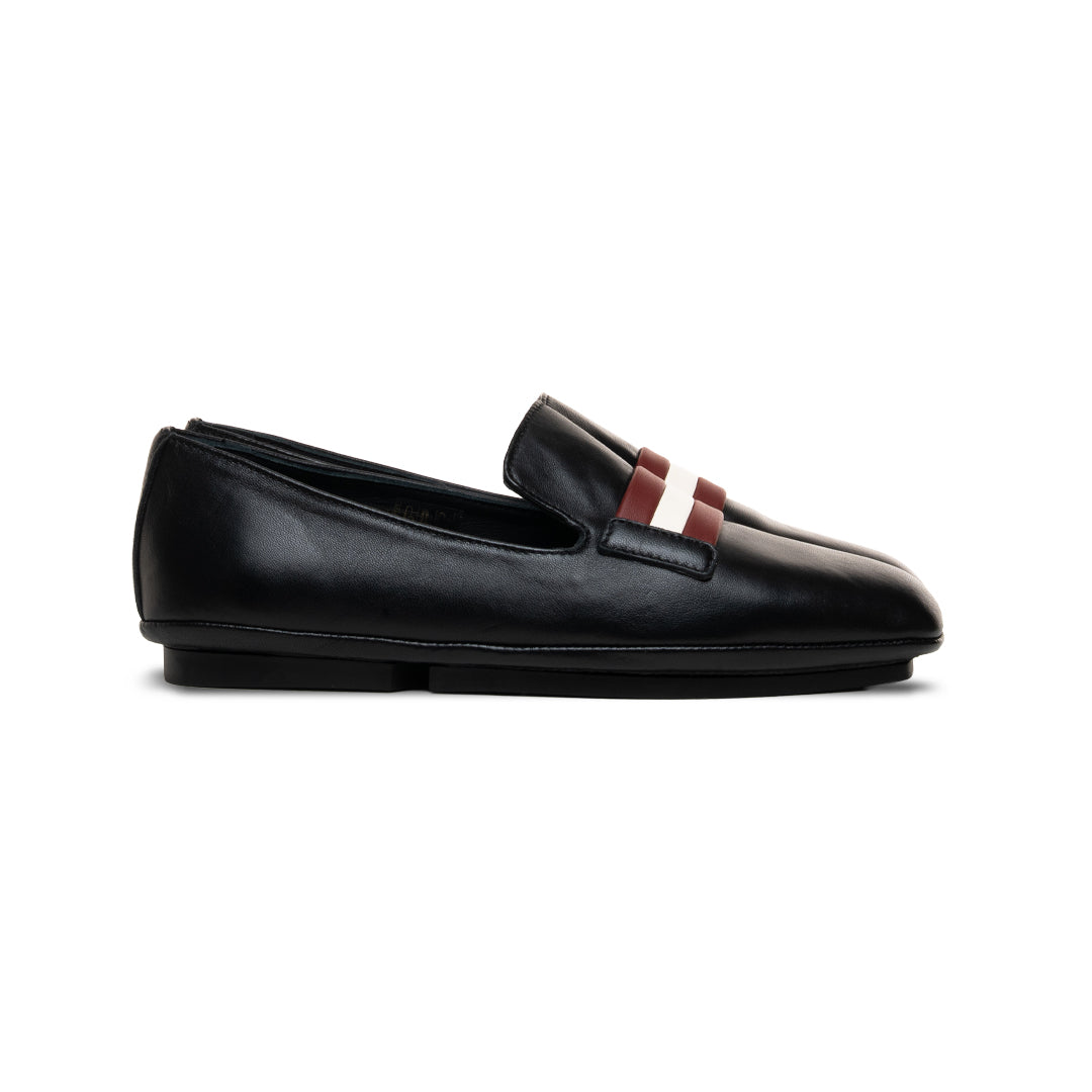 Caly O TSP Leather Flat Shoes-in-Black-1-Bally Outlet