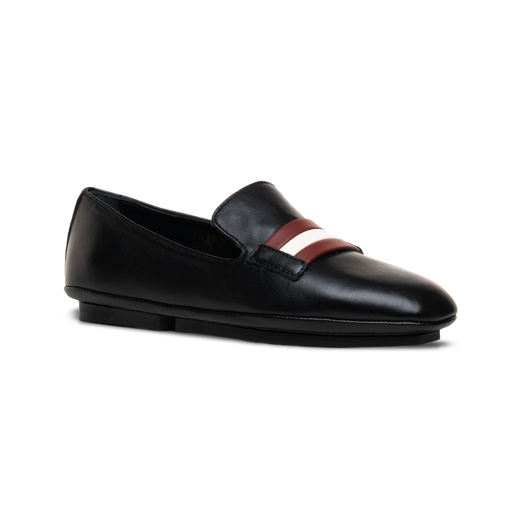 Caly O TSP Leather Flat Shoes-in-Black-2-Bally Outlet