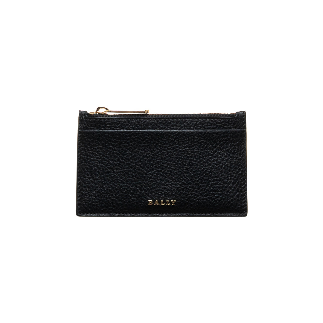 Zandhy O Leather Card Holder Wallet-in-Black-1-Bally Outlet