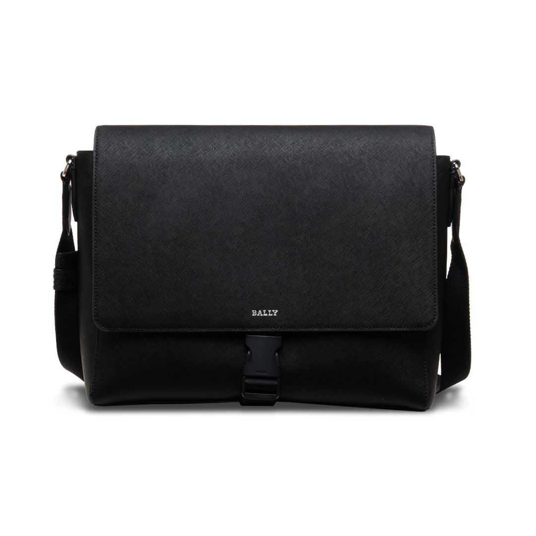 Damion.O Leather Messenger Bag-in-Black-1-Bally Outlet