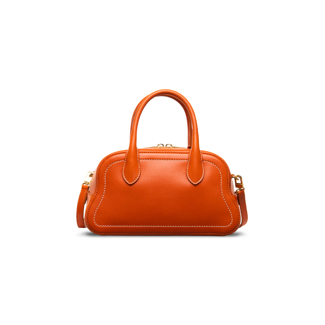 Unda Top Handle Bag Grained Leather-in-Orange-3-Bally Outlet