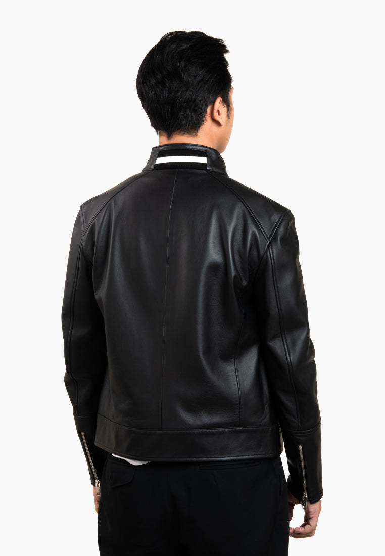 Bally Zipper Leather Jacket-in-Black-3-Bally Outlet