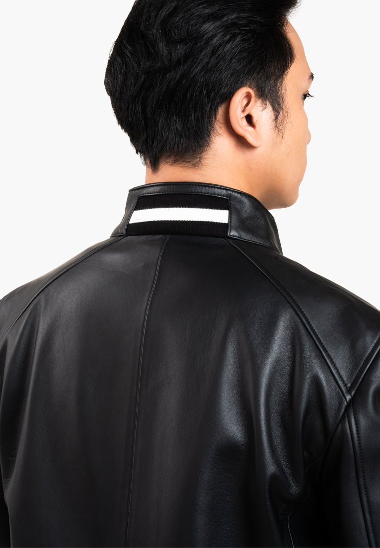 Bally Zipper Leather Jacket-in-Black-4-Bally Outlet