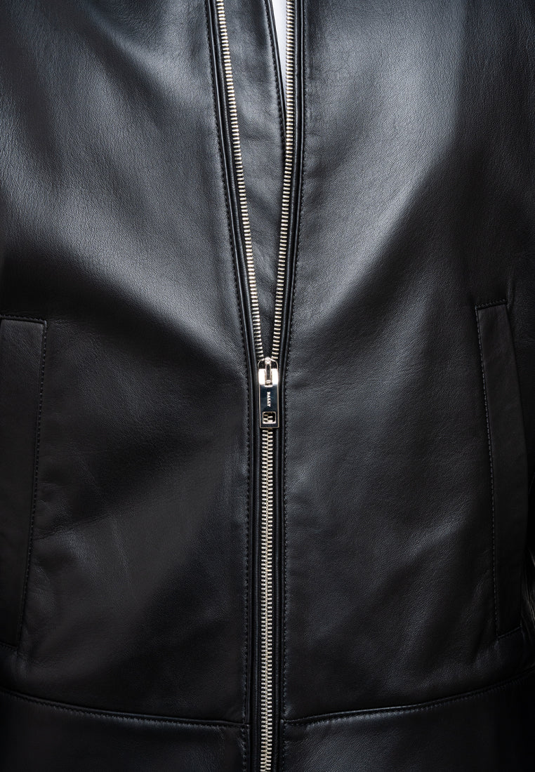 Bally Zipper Leather Jacket-in-Black-5-Bally Outlet