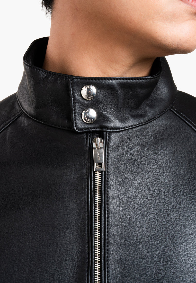 Bally Zipper Leather Jacket-in-Black-6-Bally Outlet