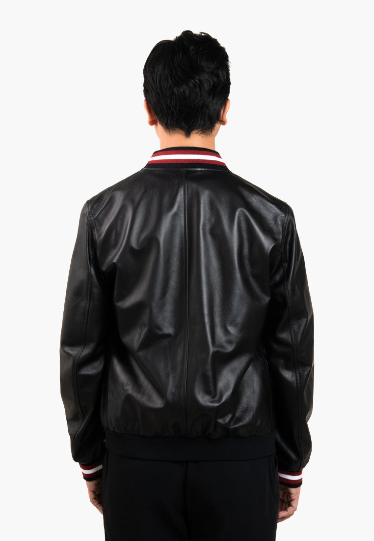 Bally Leather Bomber Jacket-in-Black-4-Bally Outlet