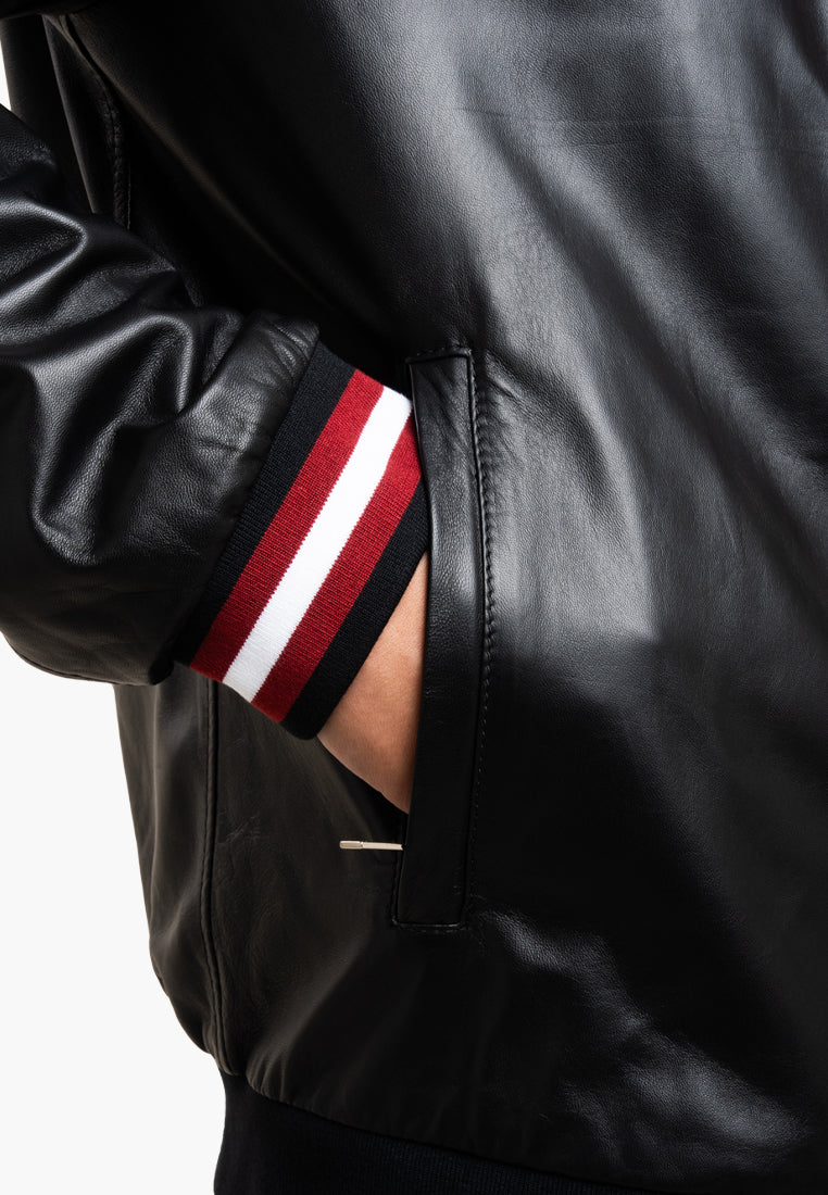 Bally Leather Bomber Jacket-in-Black-7-Bally Outlet