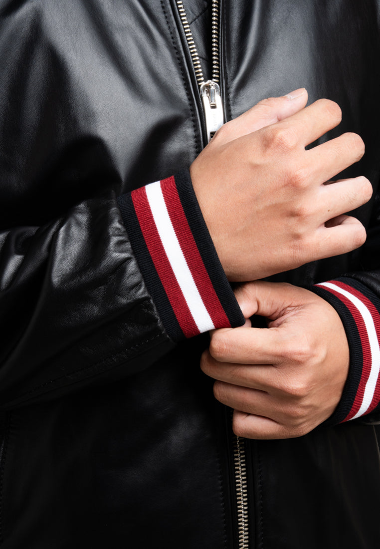 Bally Leather Bomber Jacket-in-Black-8-Bally Outlet